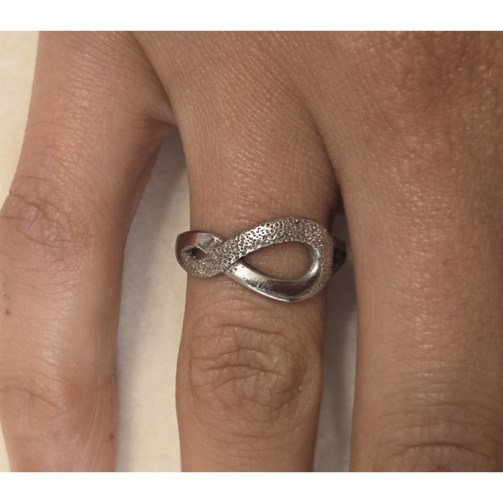 Vintage Sterling Silver Infinity Infinite‎ Love Band Ring Size 6.5